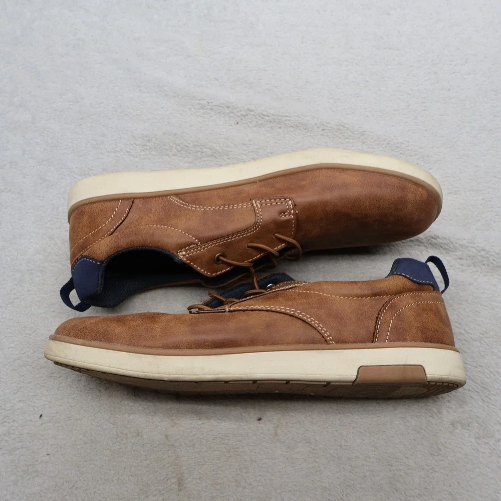 Deer Stags Big Boys 7M Oxford Sneakers‎ Brwn Faux Leather Casual Walk Conrad JR